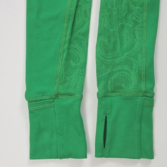 Lululemon Star Runner Pullover 1/2 Zip Top Green Bean Stretch Thumbholes Size 8 - Picture 11 of 16